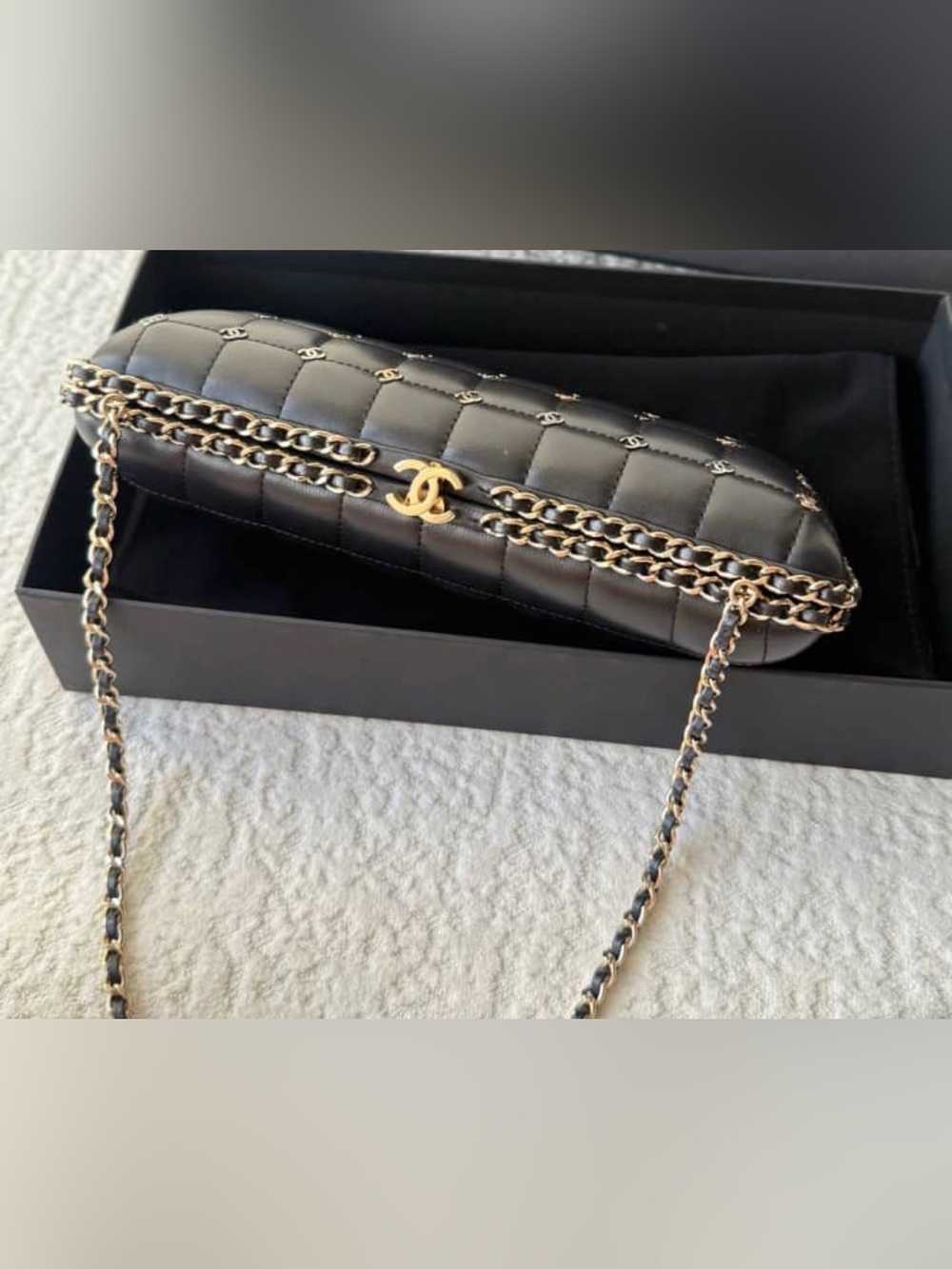 Chanel Black Quilted Clutch Chain Shoulder Bag SOLD! - Picture 3 of 4